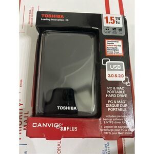 Toshiba HDTC615XK3B1 1.5TB Toshiba Canvio 3.0 Plus Portable Hard Drive Black NEW